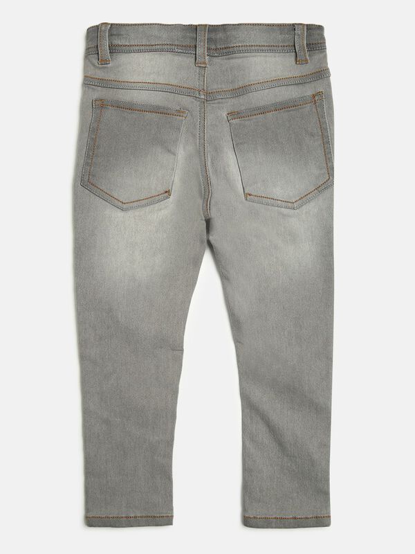 Washed Stretch Denim-Grey image number 1